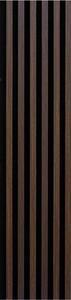 Dekorační panely, dub tmavý 3D lamely na filcovém podkladu, rozměr 270 x 30 cm, IMPOL TRADE