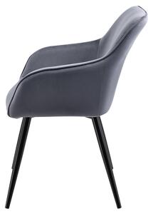 Židle Tarje se sametovým potahem v tmavě šedé barvě