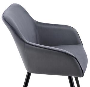 Židle Tarje se sametovým potahem v tmavě šedé barvě