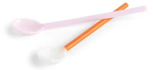 HAY Skleněné lžičky Glass Spoons Duo set 2ks, light pink and bright orange