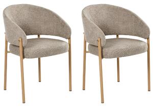 Sada 2 jídelních židlí ZANE Tkanina Taupe