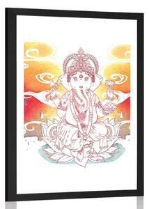 Plakát s paspartou hinduistický Ganéše