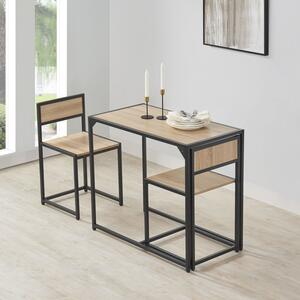 Sada kuchyňského stolu se stolem a 2 židlemi - šedý vzhled dřeva