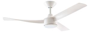 Stropní ventilátor Airona LED, bílý, stmívatelné, DC, tichý – Lucande Lucande, Airona, stmívatelné, Bílá, Obývací pokoj, Plast, Moderní