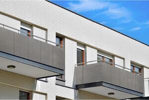 Balkonová zástěna OSLO šedá, výška 80 cm, šířka různé rozměry MyBestHome Rozměr: 80x300 cm rozteč 25 cm