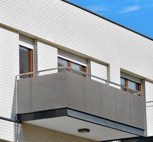 Balkonová zástěna OSLO šedá, výška 80 cm, šířka různé rozměry MyBestHome Rozměr: 80x300 cm rozteč 25 cm