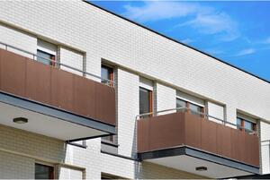 Balkonová zástěna OSLO hnědá, výška 110 cm, šířka různé rozměry MyBestHome Rozměr: 110x300 cm rozteč 25 cm