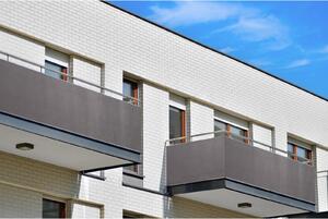 Balkonová zástěna OSLO grafitová, výška 90 cm, šířka různé rozměry MyBestHome Rozměr: 90x300 cm rozteč 50 cm