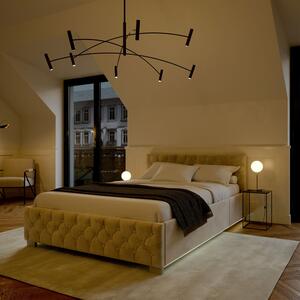 Čalouněná postel Nizza 180 x 200 cm s LED osvětlením v béžové barvě