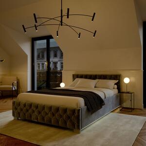 Čalouněná postel Nizza 120 x 200 cm s LED osvětlením v tmavě šedé barvě