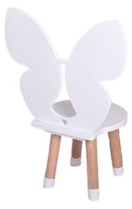 Dětská dřevěná židle MOTÝL - Bílá