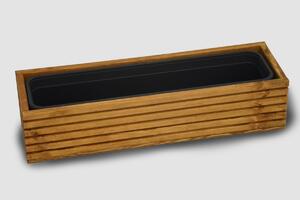 Vingo Dřevěný truhlík s plastovou vložkou - světle hnědý Rozměry (cm): 44 x 20, v. 14