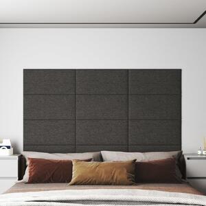 Nástěnné panely 12 ks tmavě šedé 60 x 30 cm textil 2,16 m²