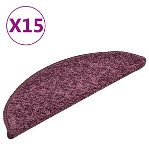 Schodové rohože 15 ks 56 x 17 x 3 cm tmavě fialové půlkulaté 322384