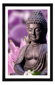 Plakát s paspartou klidný Budha - 40x60 black