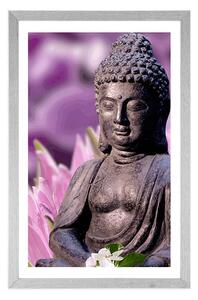 Plakát s paspartou klidný Budha - 40x60 black