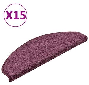 Schodové rohože 15 ks 65 x 21 x 4 cm tmavě fialové, půlkulaté, velké 322385