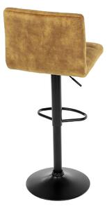 Židle barová žlutá sametová látka AUB-827 YEL4