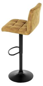 Židle barová žlutá sametová látka AUB-827 YEL4