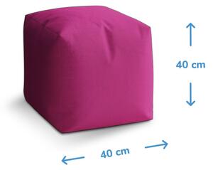 Sablio Taburet Cube Střídajíci růžové pletení: 40x40x40 cm
