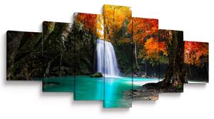 Obraz - Smaragdová laguna (210x100 cm)
