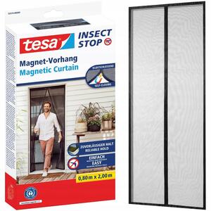 Moskytiéra Magnetická Tesa Síťka do dveří s magnety 80 x 200 cm černá