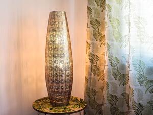 Kovová stojací lampa marocká lucerna stříbrná MARINGA