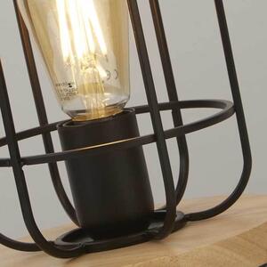 Černá drátěná lampa v industriálním designu