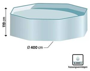 Nadzemní kulatý Bazén GRE Vanilla 2 / 400 x 119 cm / 8000 l / set s pískovou filtrací 4m3/h / obklad dřevo / hnědá