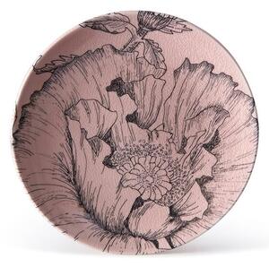 Keramický dezertní talíř FLORA 21 cm růžová