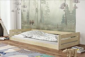 Dětská postel z masivu borovice NICKY - 200x90 cm - přírodní