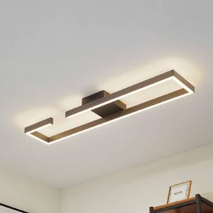 Lucande Stropní svítidlo LED Yvor, 100 cm, černá, hliník, Černá, Obývací pokoj / jídelna, Hliník, Moderní