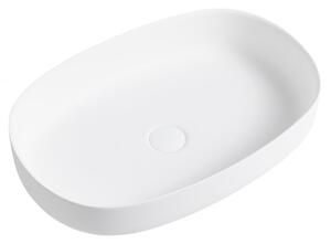 CERANO - Umyvadlo na desku z litého mramoru Atria - bílá matná - 60x13x40 cm