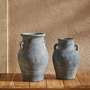 Modrá terakotová váza Kave Home Blanes 35 cm