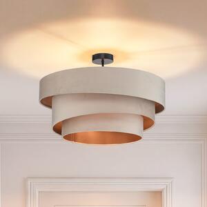 Stropní Lampa Lindby, Jusari, stmívatelné, Béžová, Obývací pokoj, Tkanina / Textil, Moderní