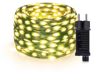 Venkovní vánoční mikro řetěz, teplá bílá, 100m, 1000 LED, 8 programů