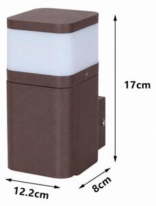 BRILAGI - Venkovní nást. lampa se zás. SCHUKO PILLAR 1xG9/11W/230V IP44 hnědá