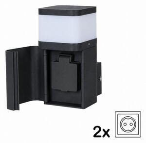 BRILAGI - Venkovní nást. lampa se zás. SCHUKO PILLAR 1xG9/11W/230V IP44 černá