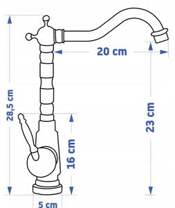 REA-B6528 - Umyvadlová baterie BONA 28,5 cm kartáčovaná měď