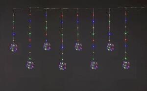 Vánoční světelný závěs s 8 zářivými koulemi z mikro řetězu, 3m, 156 LED, různé barvy na výběr Barva: Fialová