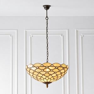 Endon 112226 - Lustr na řetězu Tiffany PEARL 1xE27/10W/230V pr. 45 cm