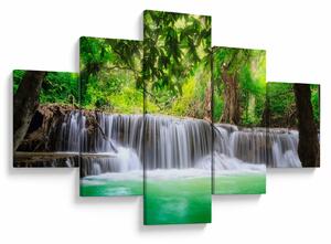 Obraz vodopádu v Kanchanaburi, Thajsko (125x70 cm)