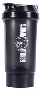 Gorilla Sports Shaker s přihrádkou, 500 ml, černý
