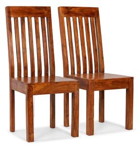 Jídelní židle 2 ks masivní dřevo s medovým povrchem moderní