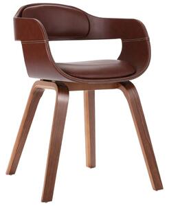 Jídelní židle hnědá ohýbané dřevo a umělá kůže