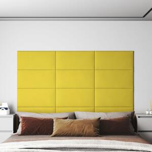 Nástěnné panely 12 ks světle žluté 60x30 cm textil 2,16 m²