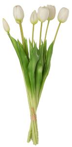 Kytice 7ks bílých realistických tulipánů Tulips - 45cm