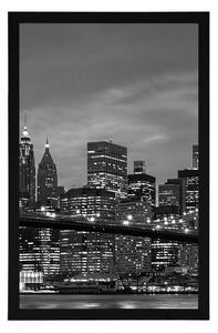 Plakát černobílý most v Brooklynu