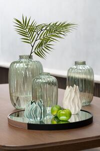 Zelená skleněná váza s úzkým hrdlem Junna S - Ø 13*20 cm