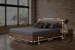 Dubová postel z masivu Pavla včetně roštu a úložného prostoru - 180×200 cm